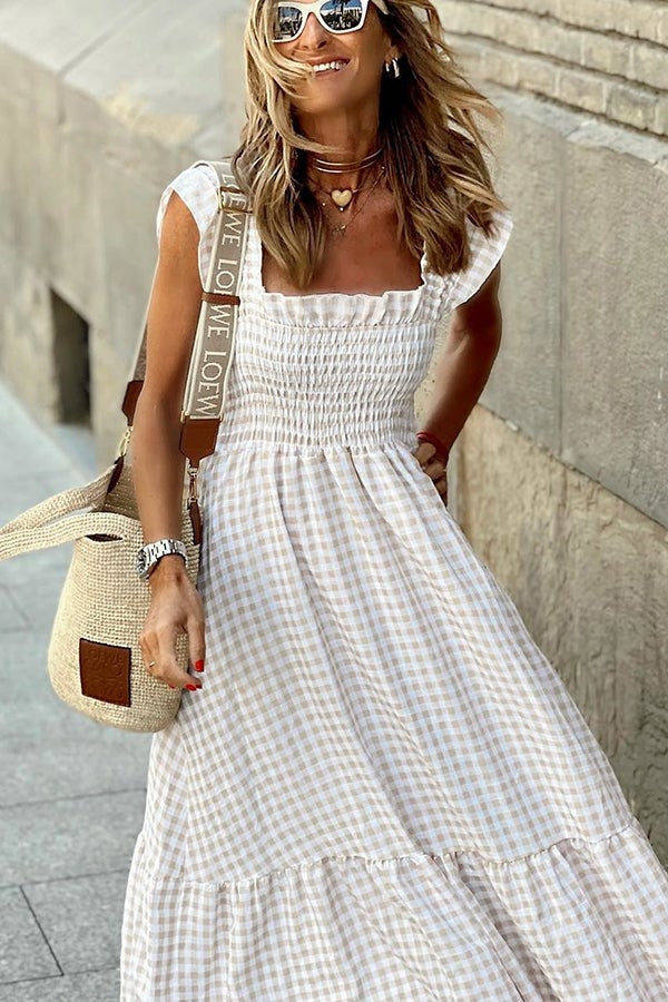 Raya | Elegantes Karomuster Sommerkleid
