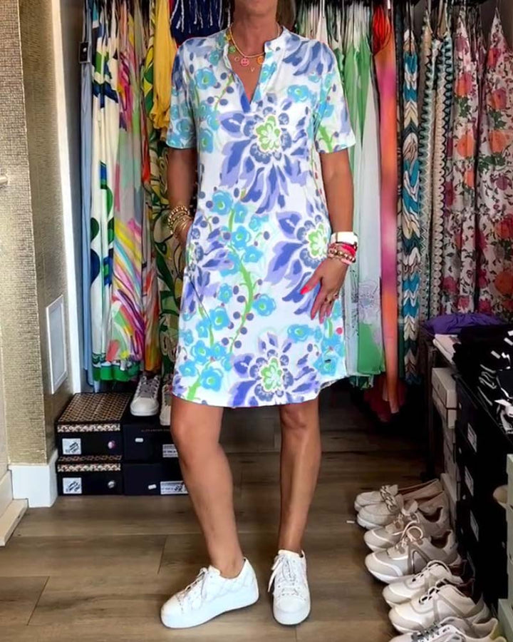 Sydney | Kurzarm-Blumenkleid
