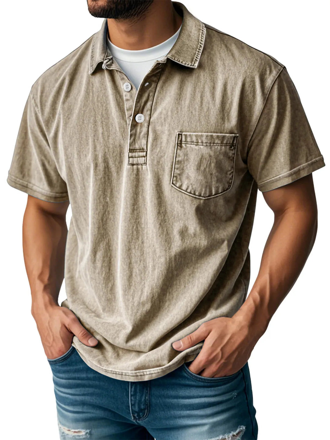 Khalil | Herren Casual Vintage Polo-Shirt