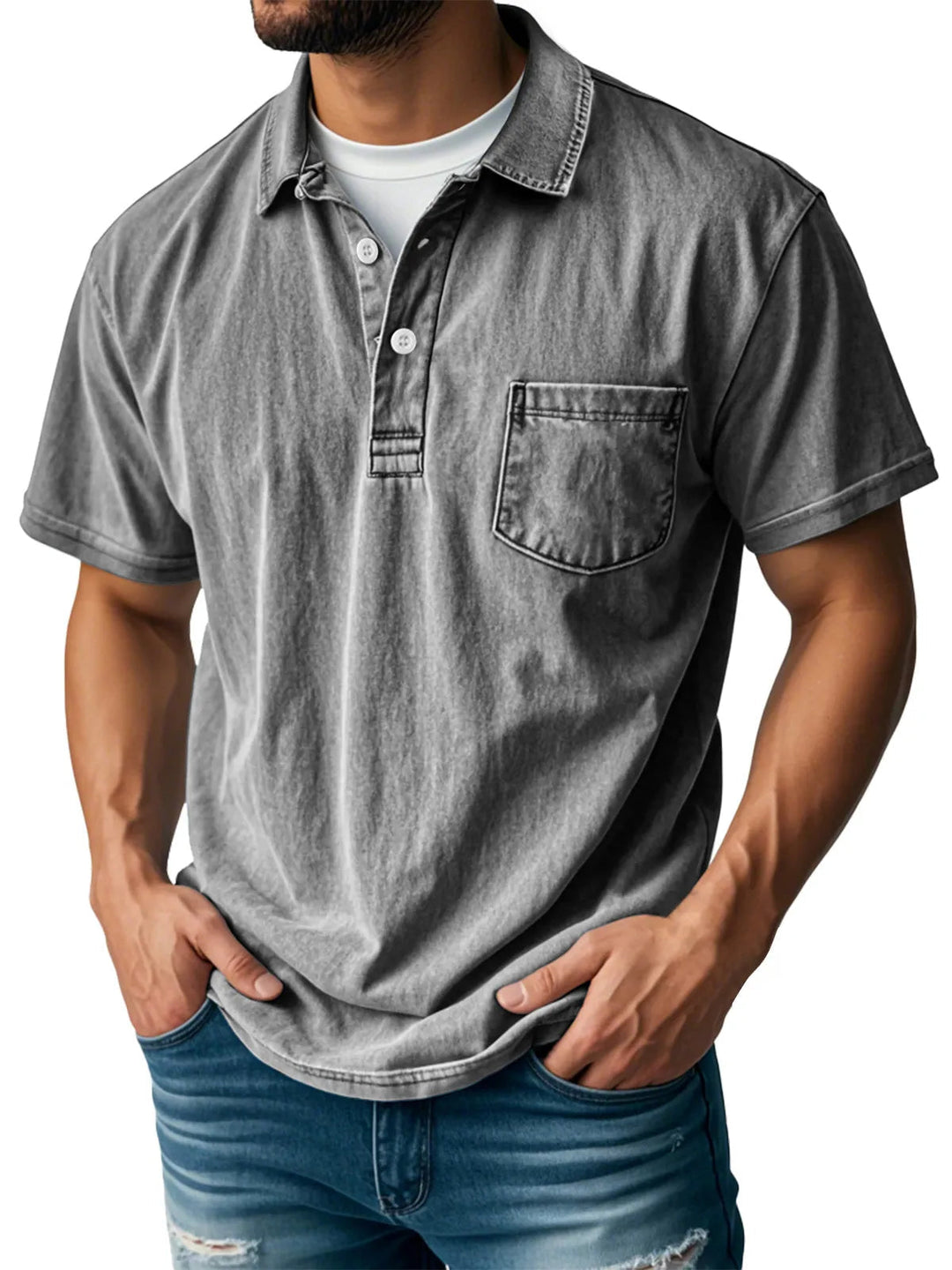 Khalil | Herren Casual Vintage Polo-Shirt