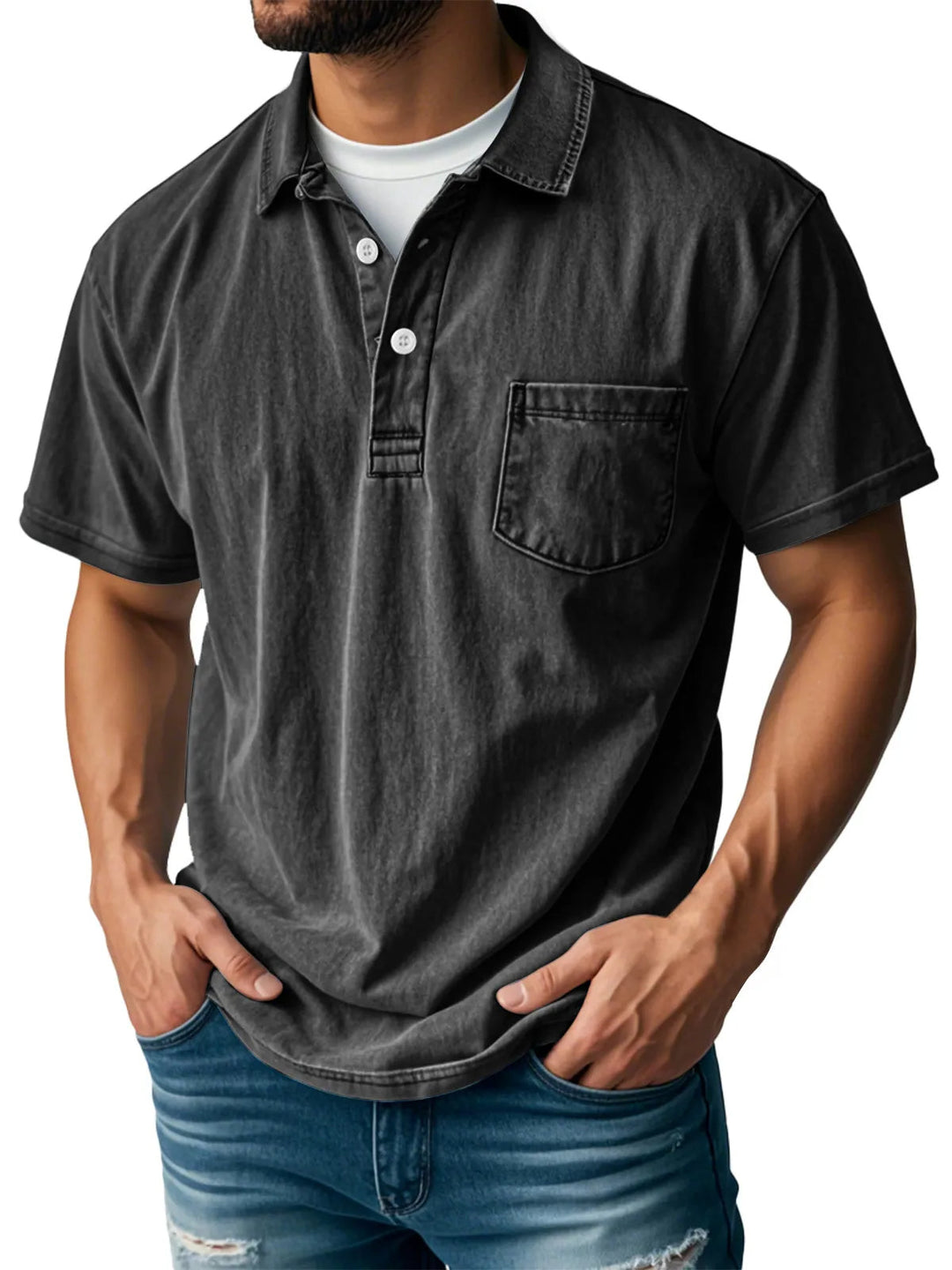 Khalil | Herren Casual Vintage Polo-Shirt