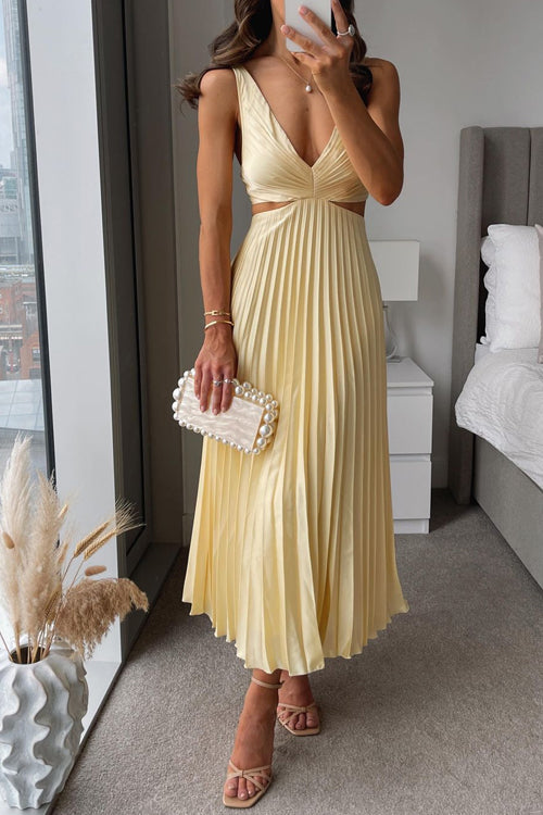 Escher | Elegantes Plissiertes Maxikleid