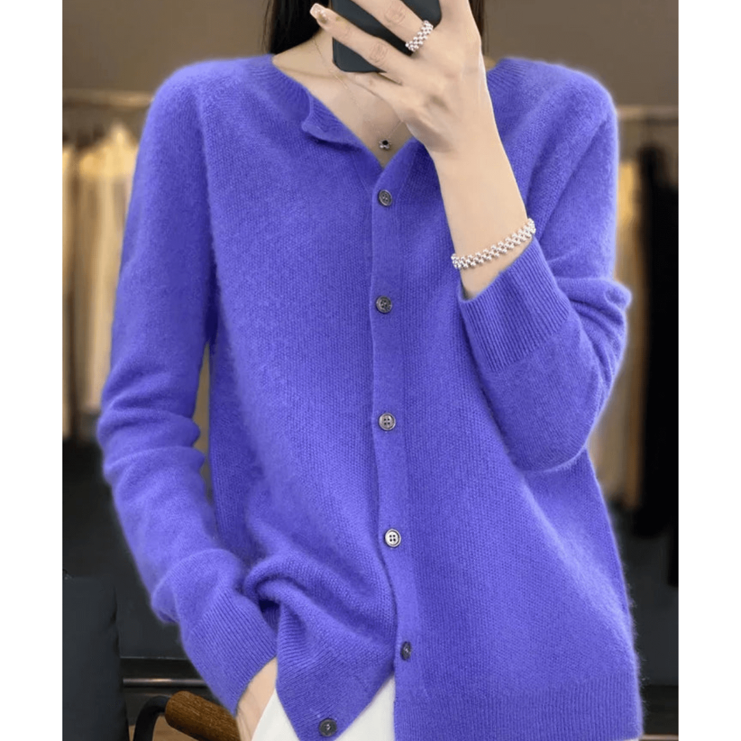 Lisana | Damen Weicher Button Down Strickjacke