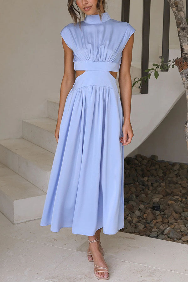 Zalma | Midi-Kleid mit Cut-Out und Taschen