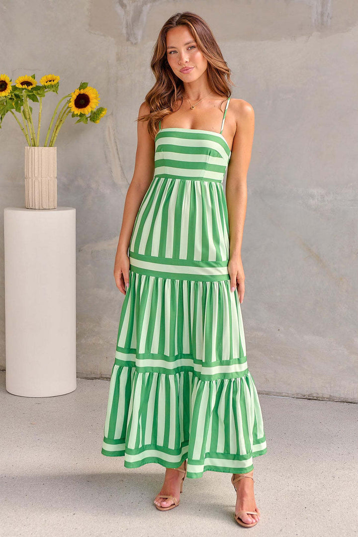 Marites | Gestreiftes Maxikleid mit Trägern