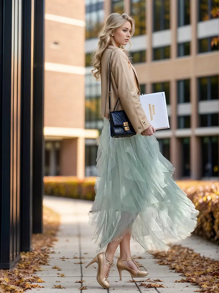 Cecilia | Stilvoller Mesh-Layered Tutu-Rock
