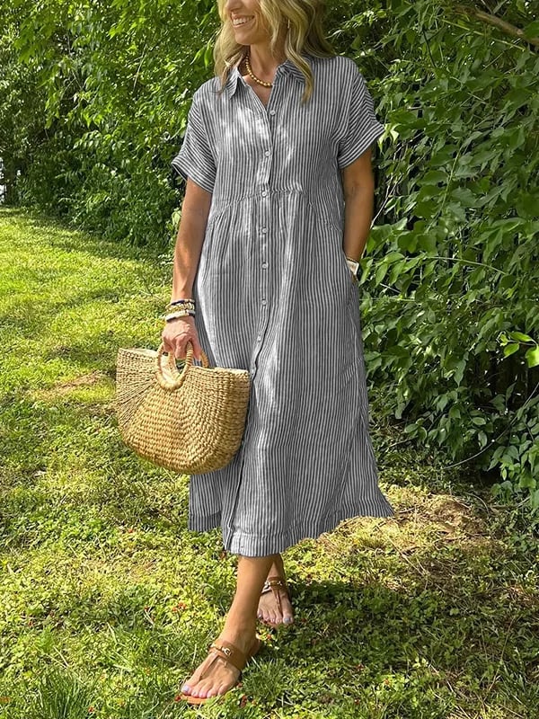 Atar | Elegantes gestreiftes Kleid
