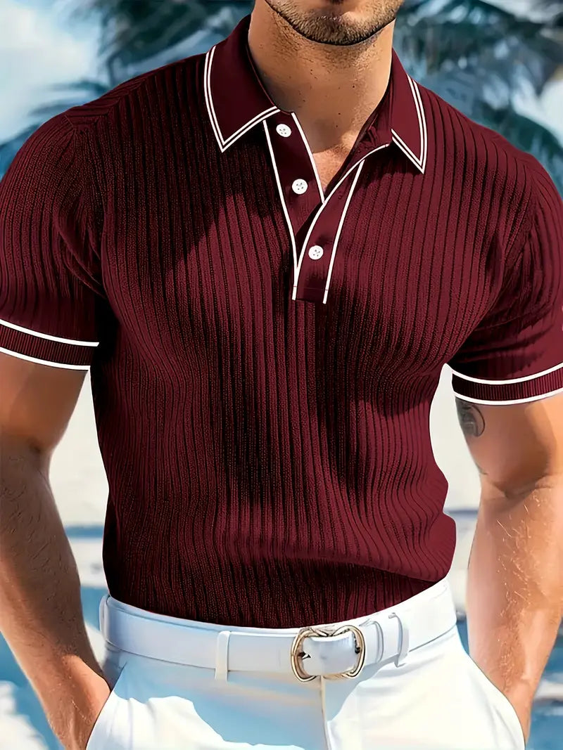 Stephen | Herren-Polohemd mit Rippstrick