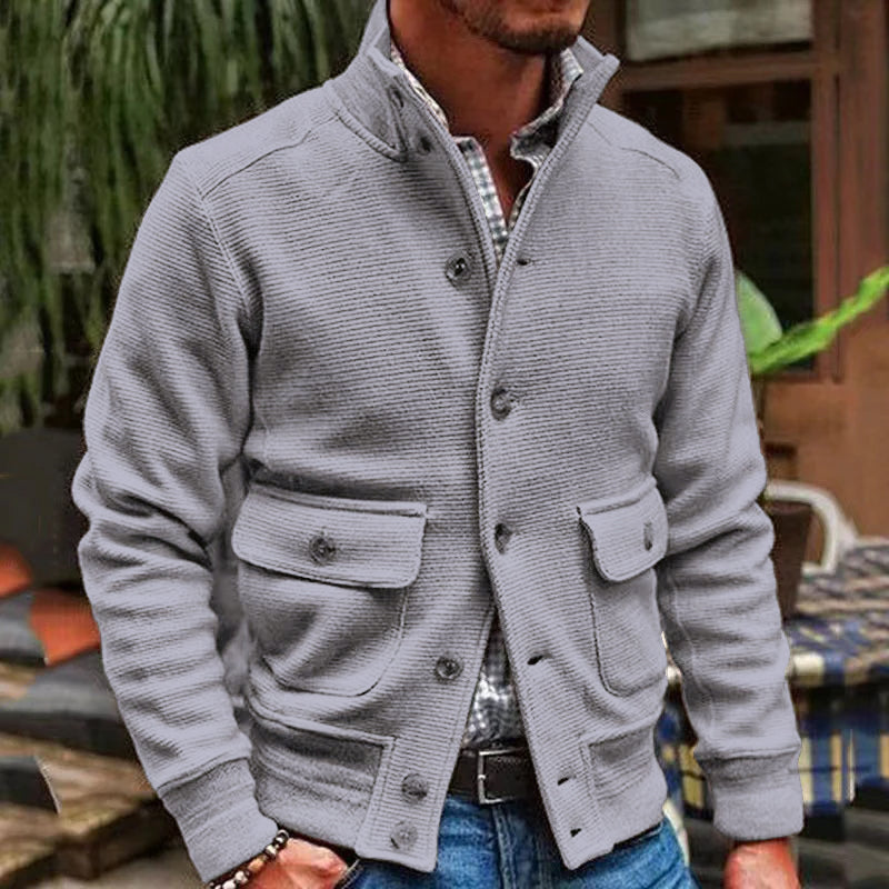 Anthon | Herrenjacke mit Stehkragen in Unifarbe