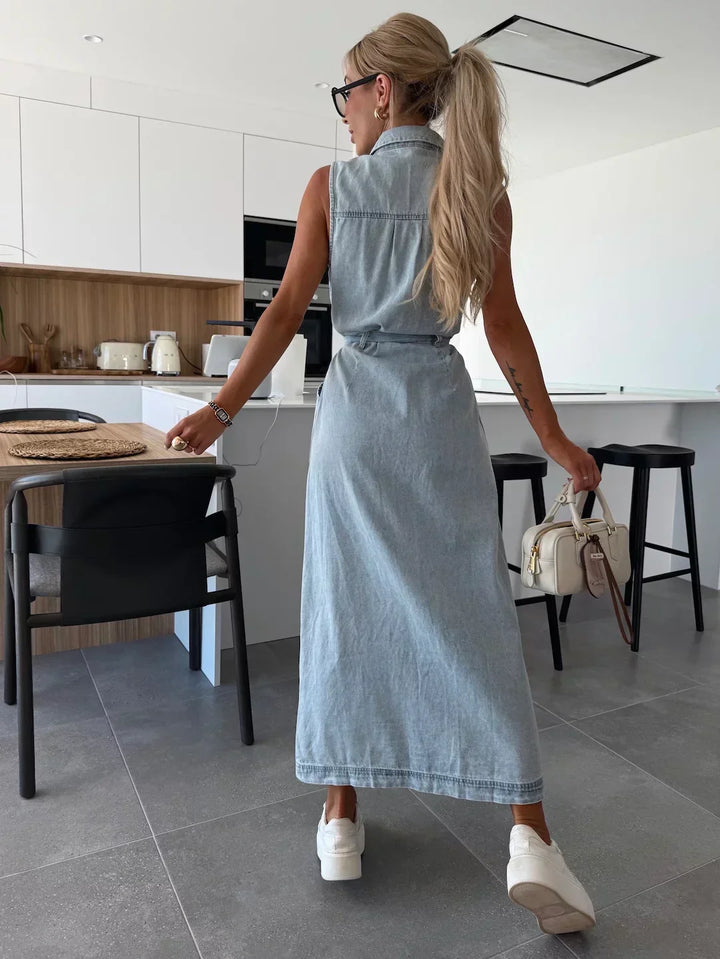 Josie | hoch Schlitz Maxikleid
