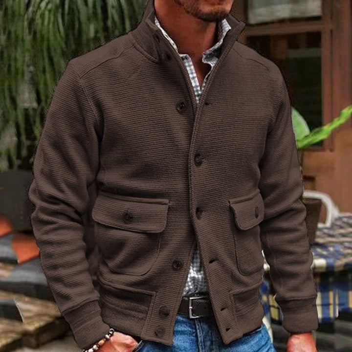 Anthon | Herrenjacke mit Stehkragen in Unifarbe