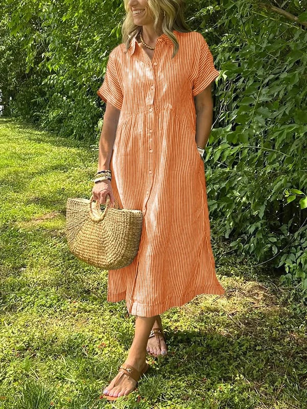 Atar | Elegantes gestreiftes Kleid