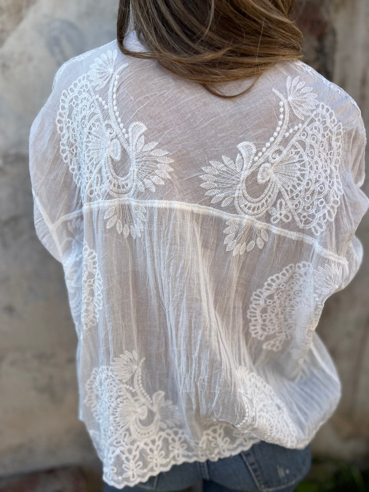 Theace | Bestickte langärmelige Strickjacke