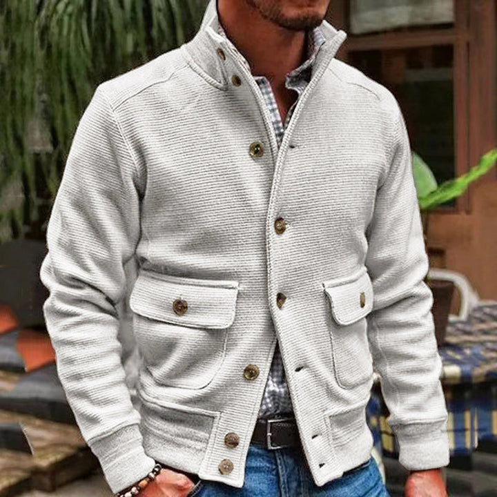 Anthon | Herrenjacke mit Stehkragen in Unifarbe