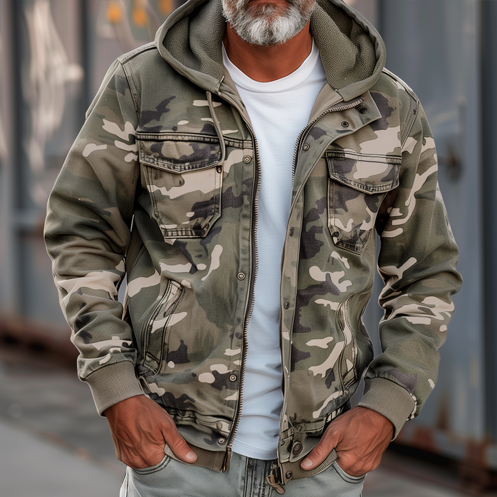 Gael | Herren-Cargo-Jacke im Camouflage-Look