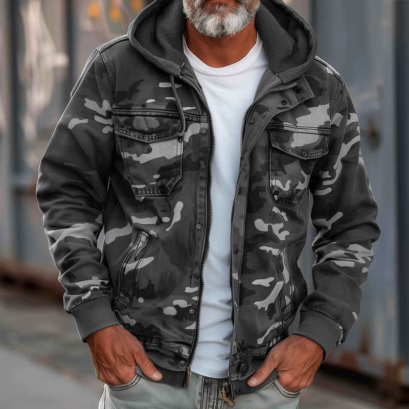 Gael | Herren-Cargo-Jacke im Camouflage-Look