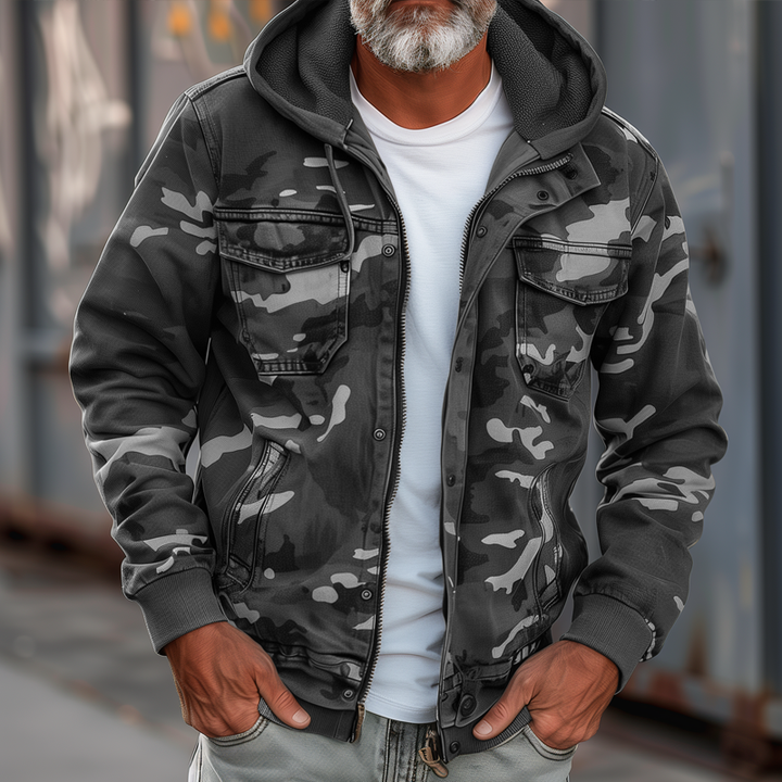 Gael | Herren-Cargo-Jacke im Camouflage-Look