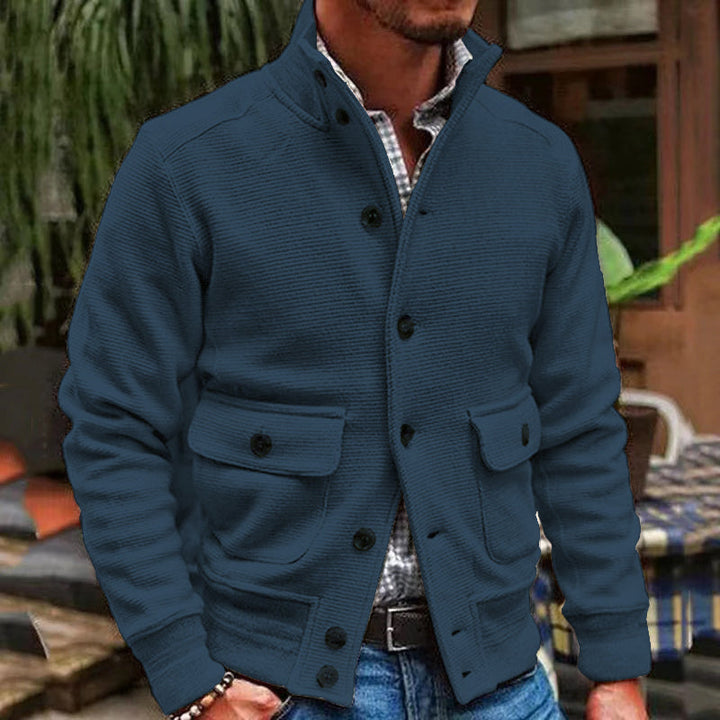 Anthon | Herrenjacke mit Stehkragen in Unifarbe