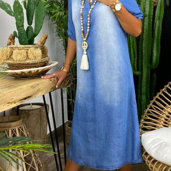 Lena | Sommer V-Ausschnitt Halb Kleid