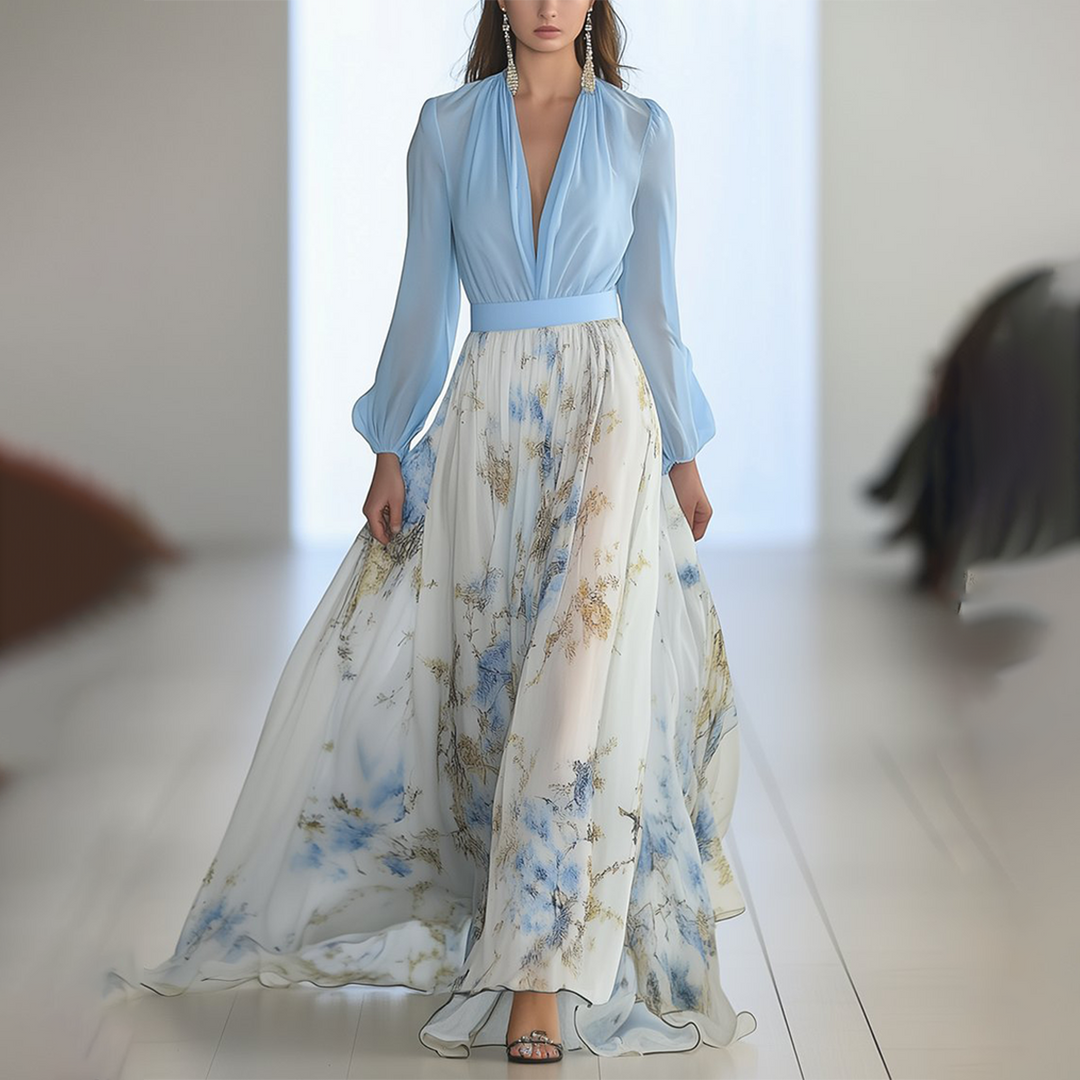 Akira | Elegantes Maxikleid mit Blumenmuster