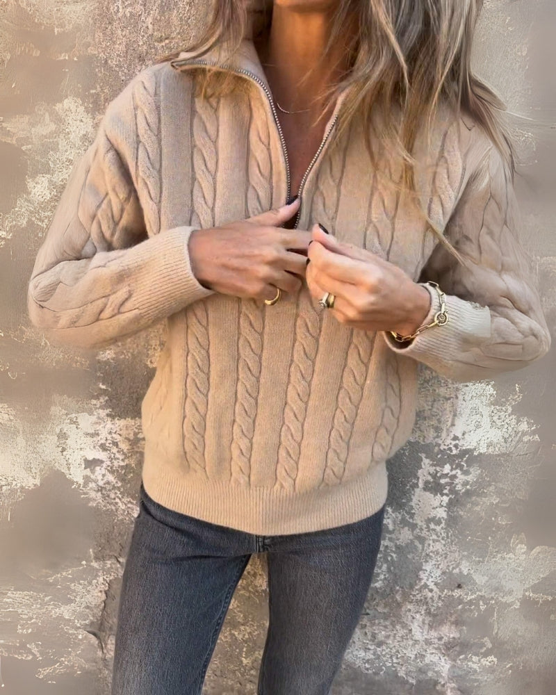 Ilaria | Premium Freizeit-Half-Zip-Pullover