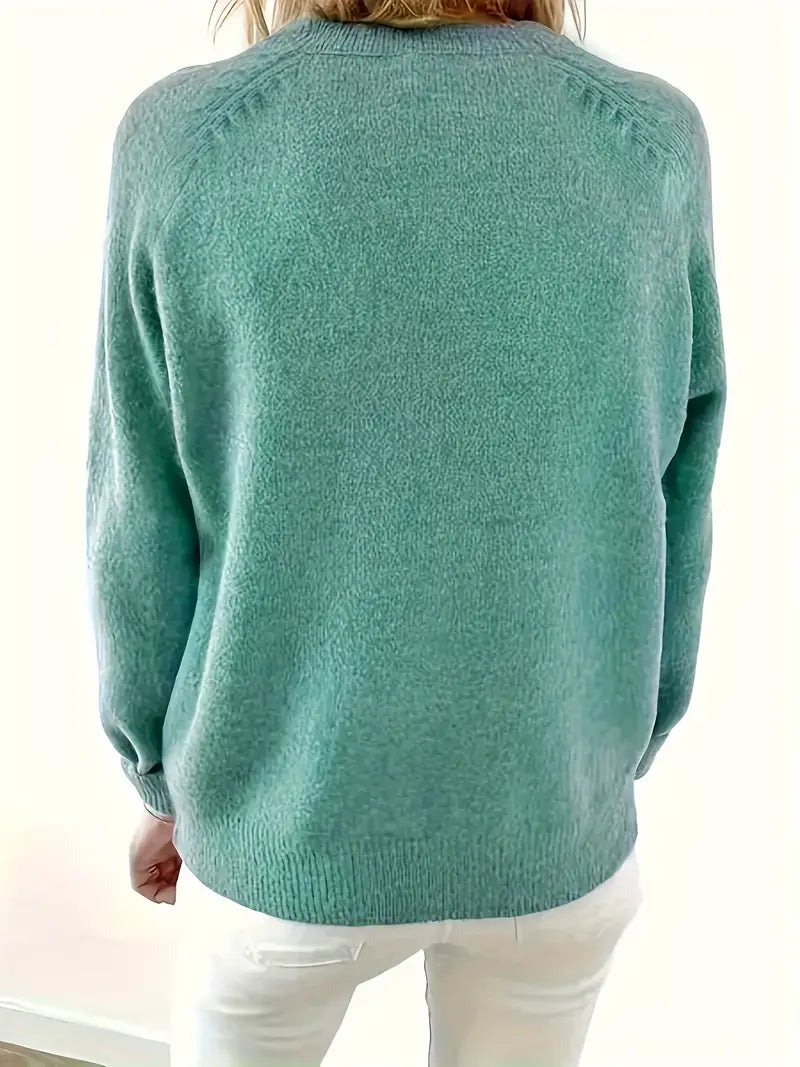 Caroline - Solider Pullover Mit Halber Knopfleiste