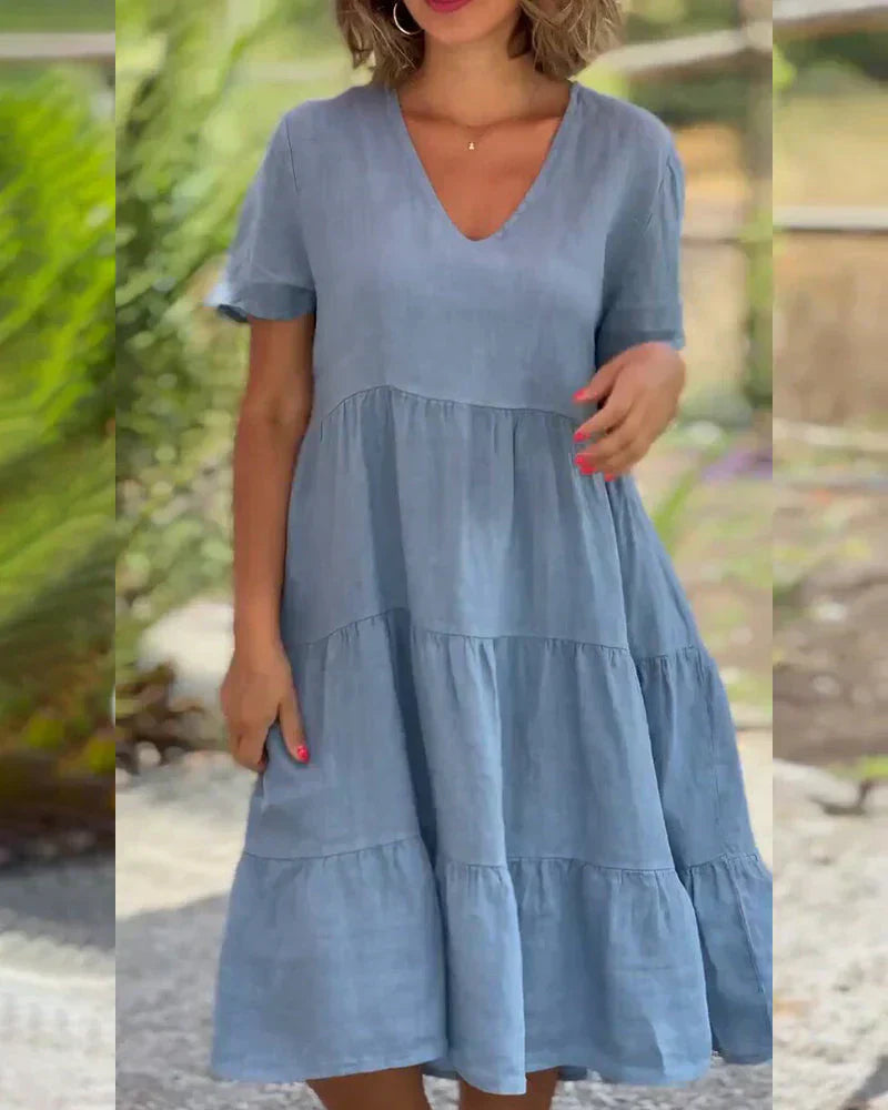 Esther | Lässiges Sommer V-Ausschnitt Kleid
