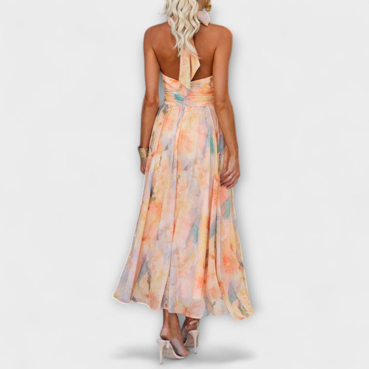 Nerra | Aquarell Halter Maxi Kleid