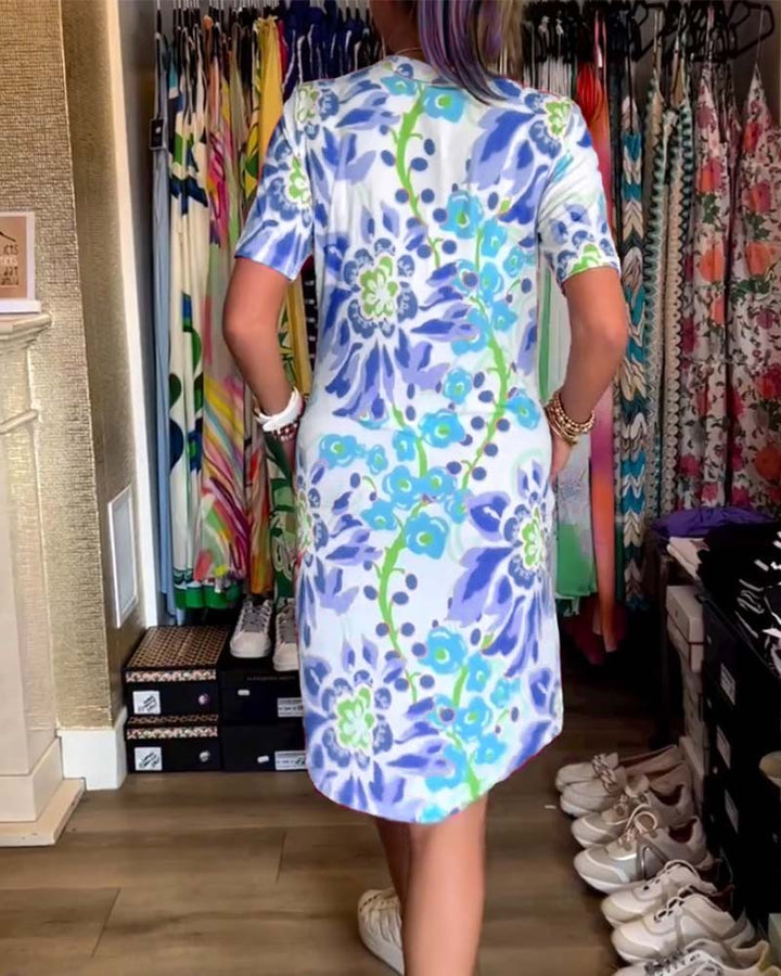 Sydney | Kurzarm-Blumenkleid