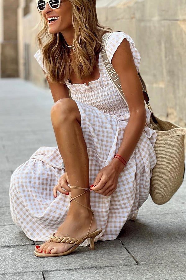 Raya | Elegantes Karomuster Sommerkleid