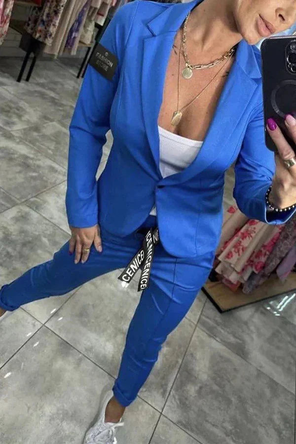 Lena | Moderner Lässiger Chic Blazer-und-Hosen-Set