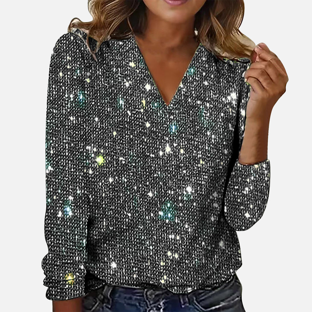 Briar | Diamantbluse mit V-Ausschnitt