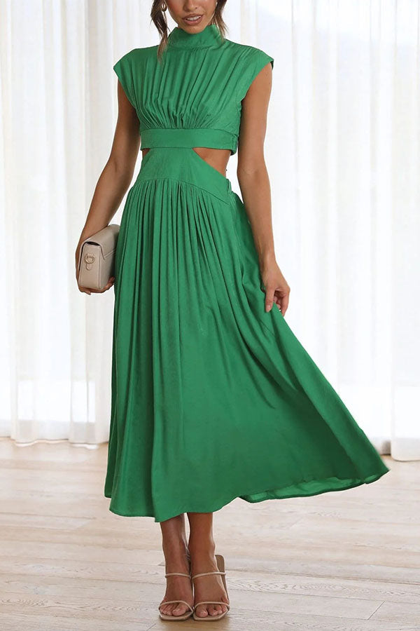 Zalma | Midi-Kleid mit Cut-Out und Taschen