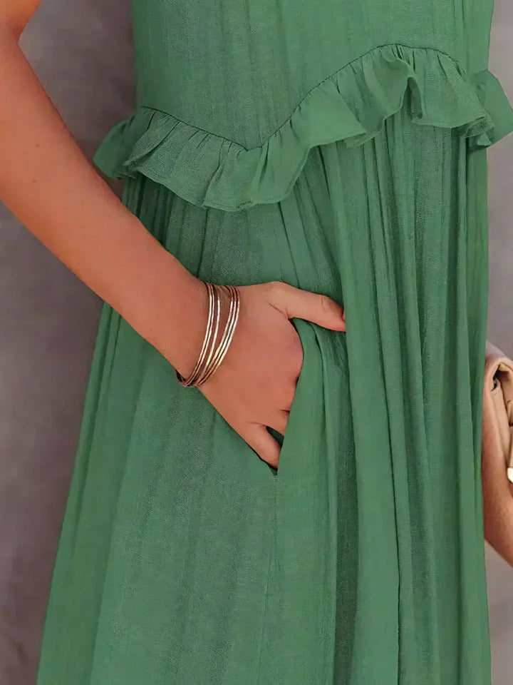 Valery | Halter Ruffle Maxi Kleid