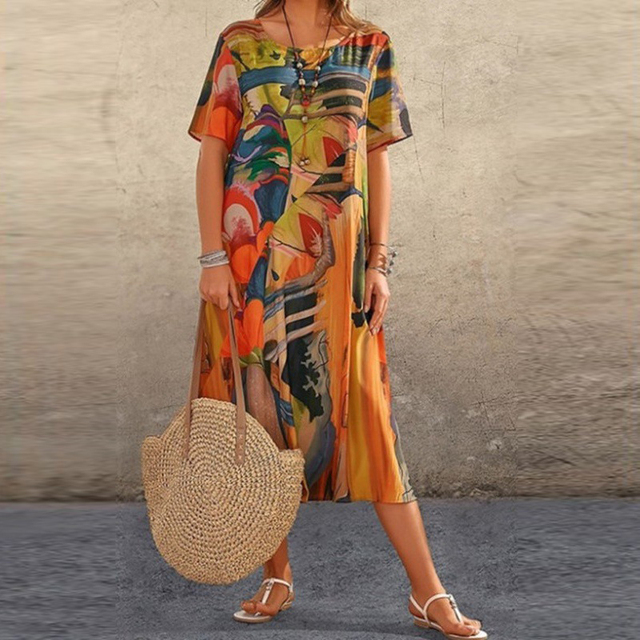 Arian | Bequemes Bedrucktes Kleid