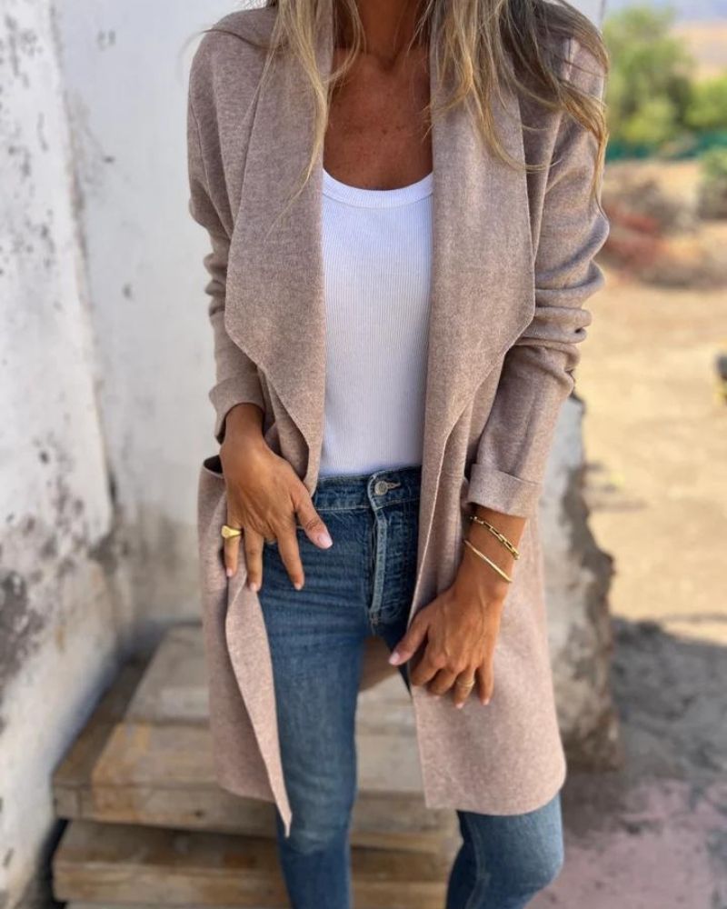 Tenna | Lässige Revers-Cardigan-Jacke