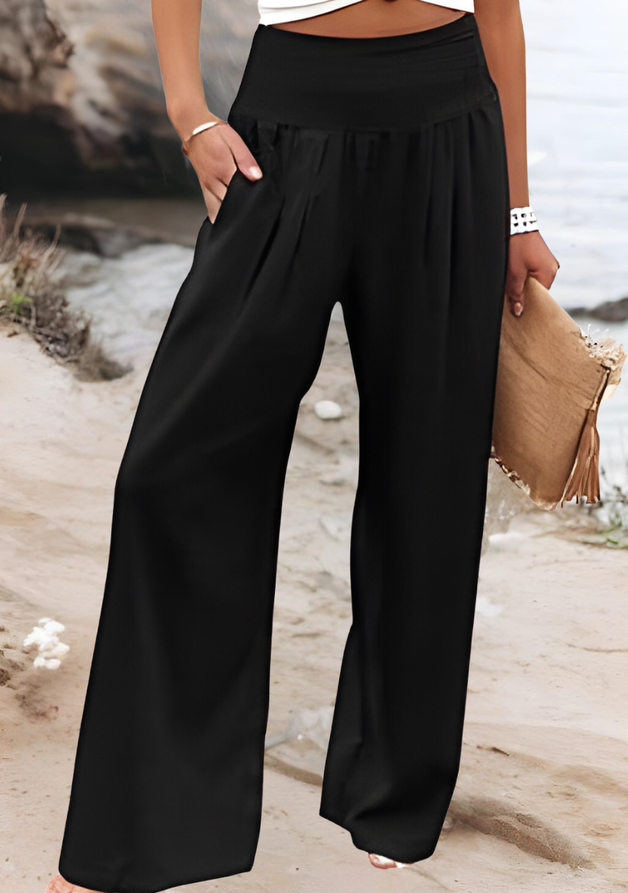 Lilia | Fließende Strandhose mit Weiten Beinen