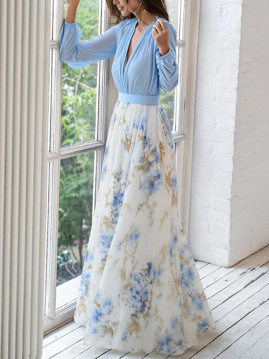 Darcey |Langes Kleid mit Floralprint