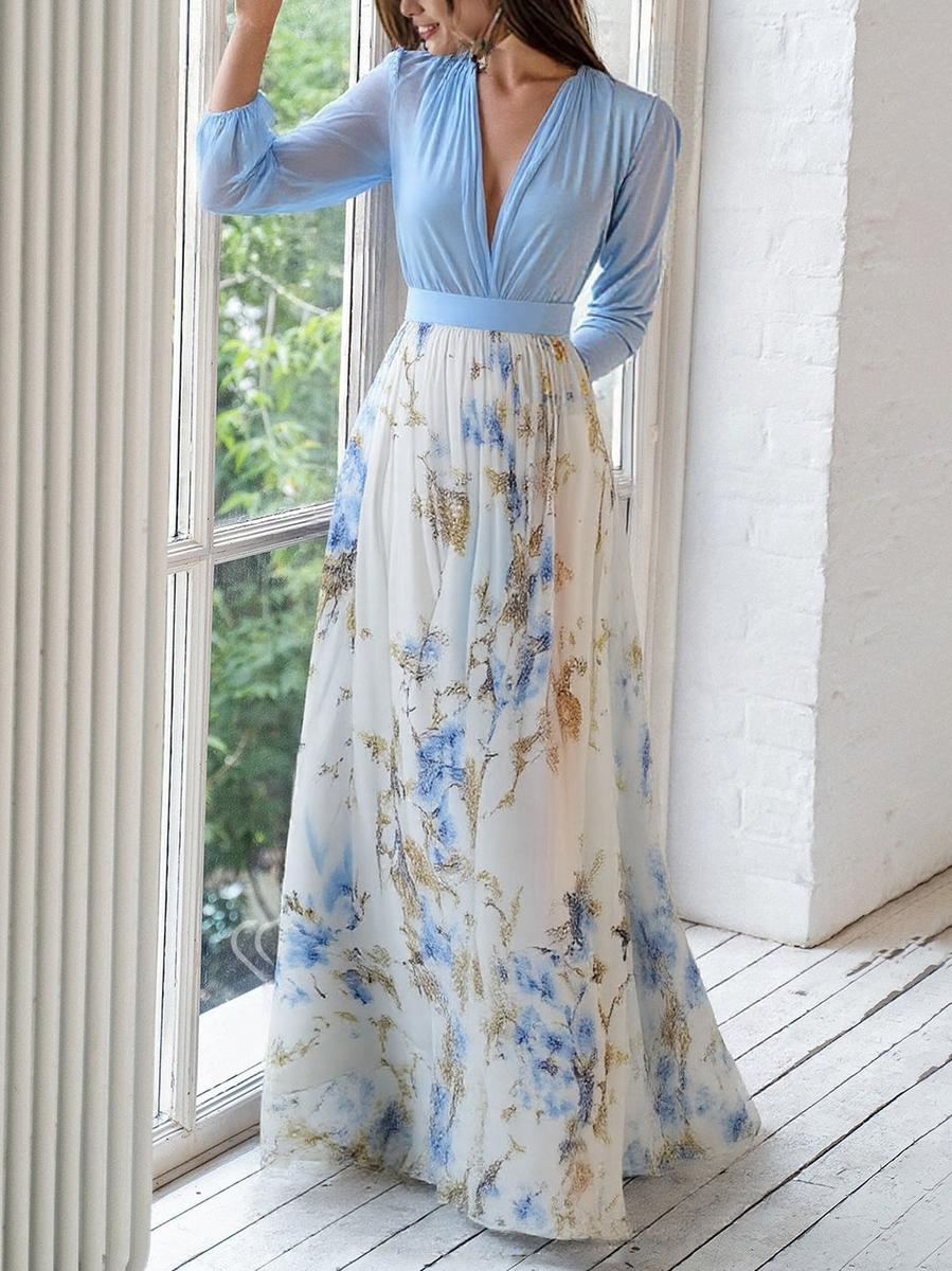 Darcey |Langes Kleid mit Floralprint