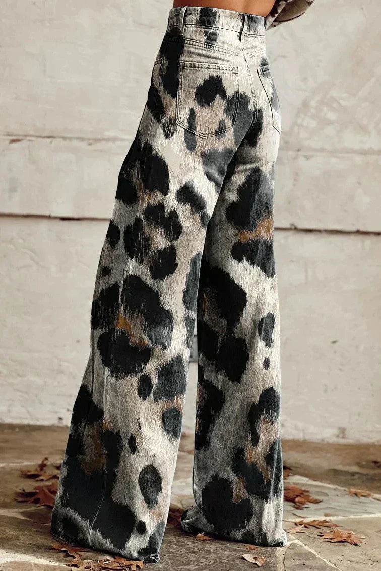 Keziah | Boho Vintage-Hose mit Tierprint