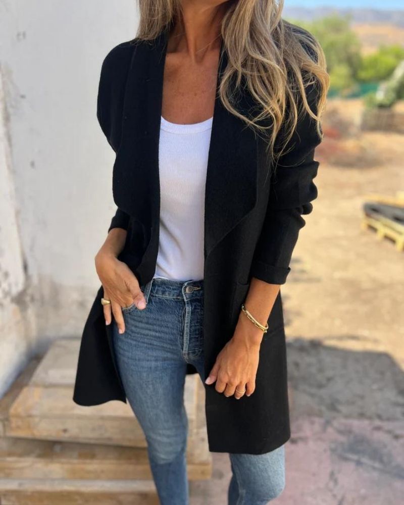 Tenna | Lässige Revers-Cardigan-Jacke