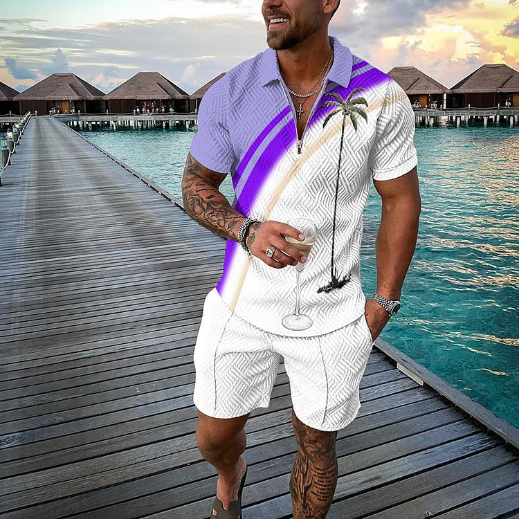 Aljun | Tropicana Polohemd & Shorts-Set