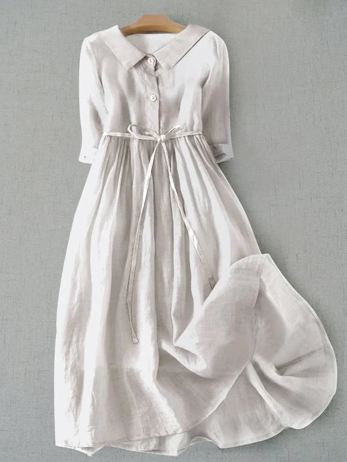 Luciana | Elegantes Baumwoll-Leinen-Kleid