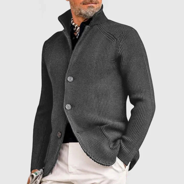 Basil | Feinstrick-Herrenstrickjacke mit Knopfverschluss