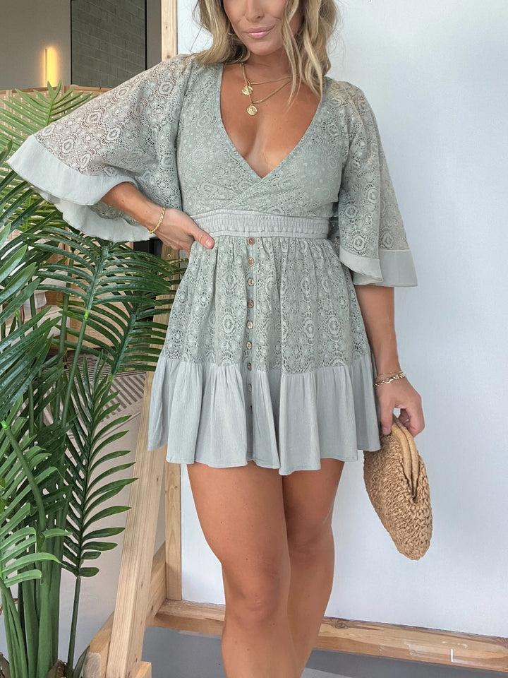 Lorie | Spitzen-Crochet-Overall-Kleid