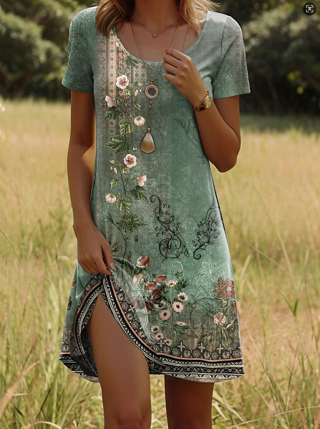 Bebena | Trendiges Ethnisch Bedrucktes Sommerkleid
