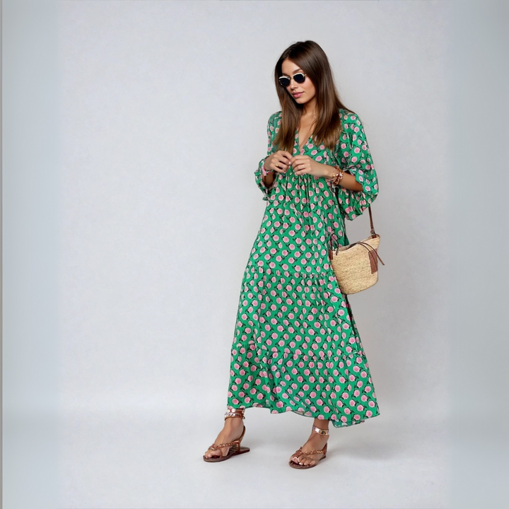 Belleann | Boho Maxi Baumwollkleid