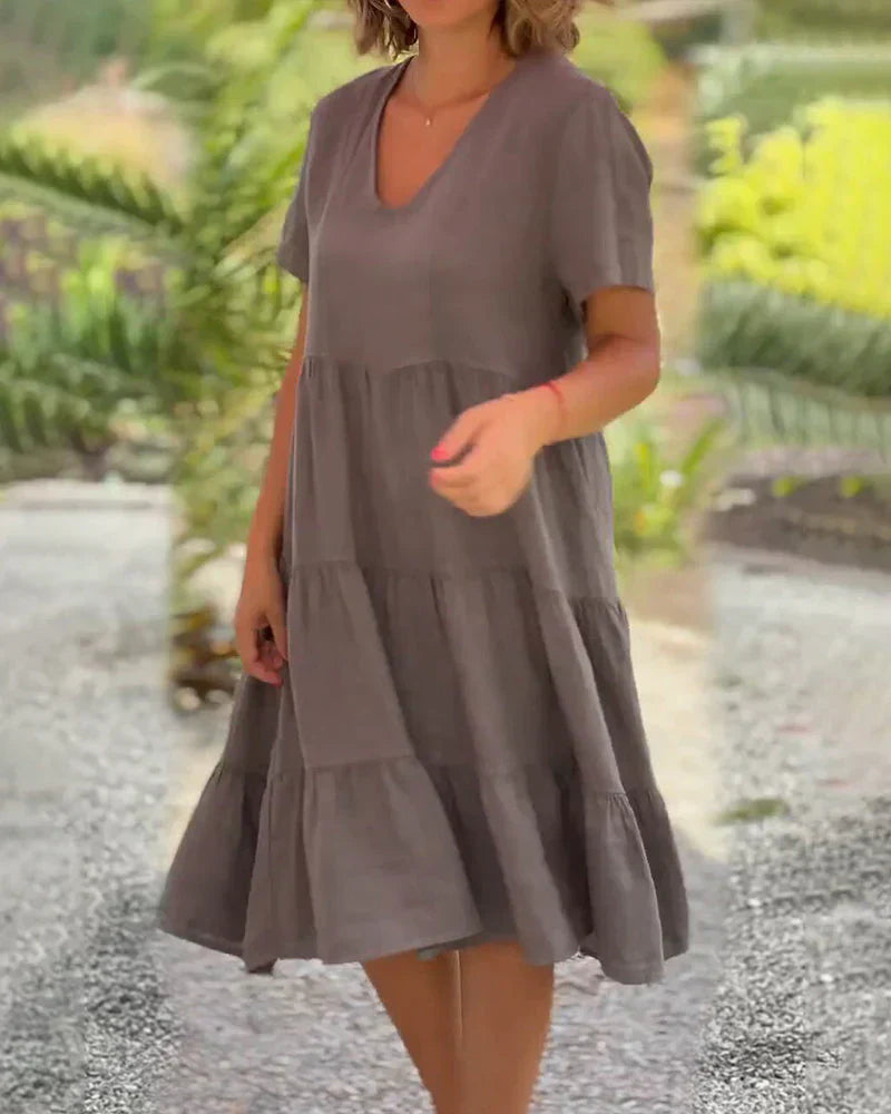 Esther | Lässiges Sommer V-Ausschnitt Kleid