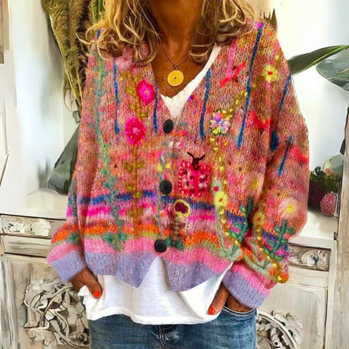 Carolin - Weicher Und Bunter Strickpullover