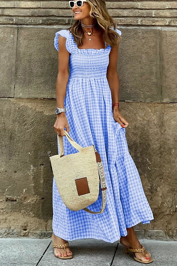 Raya | Elegantes Karomuster Sommerkleid